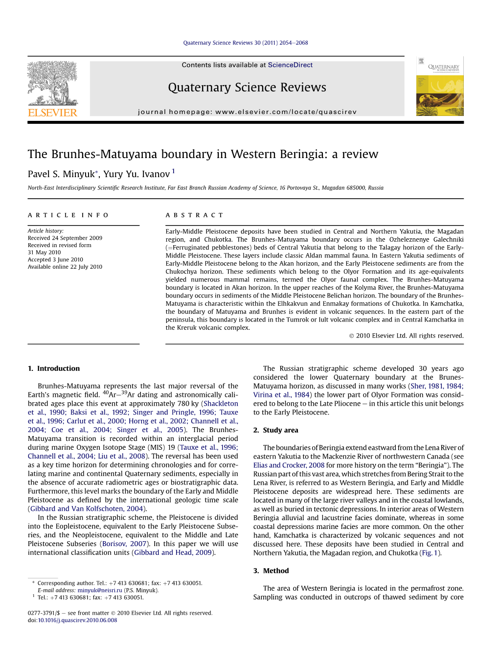 The Brunhes-Matuyama Boundary in Western Beringia: a Review