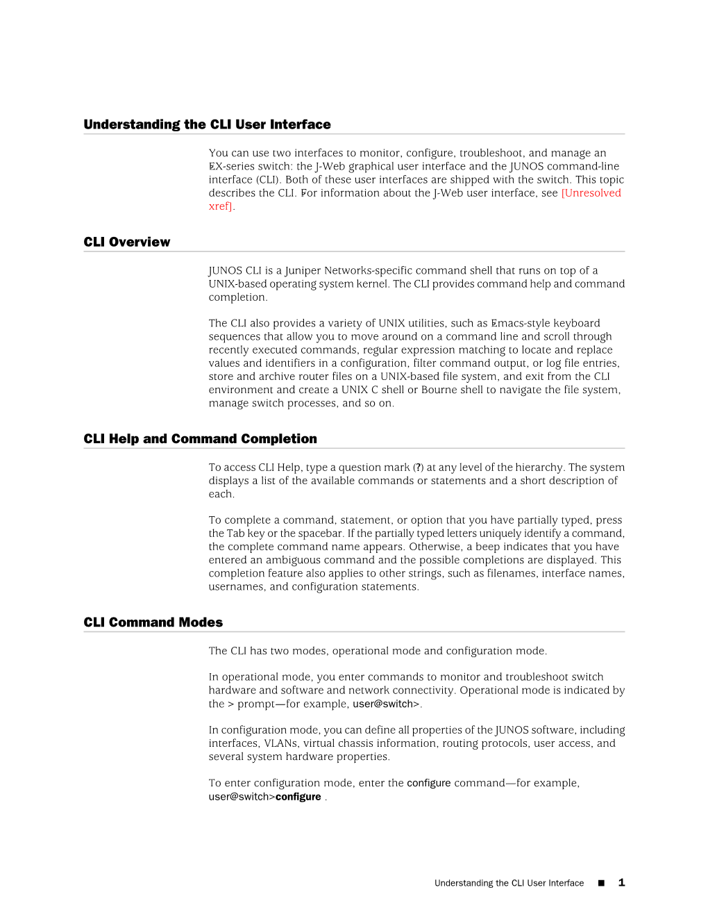 Understanding the CLI User Interface