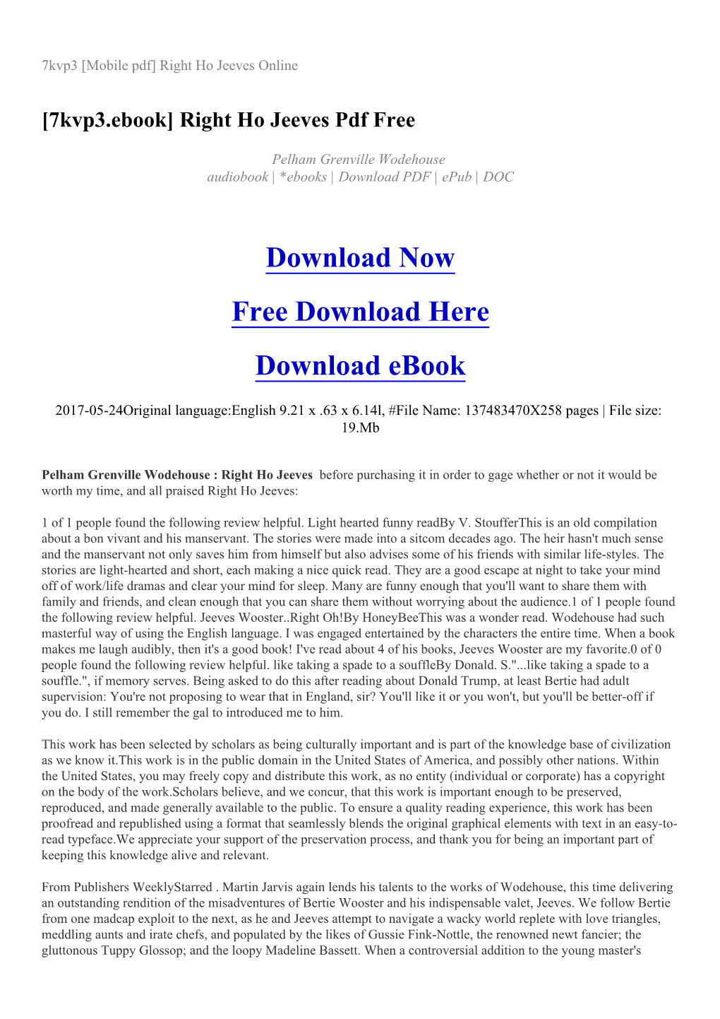 7Kvp3 [Mobile Pdf] Right Ho Jeeves Online