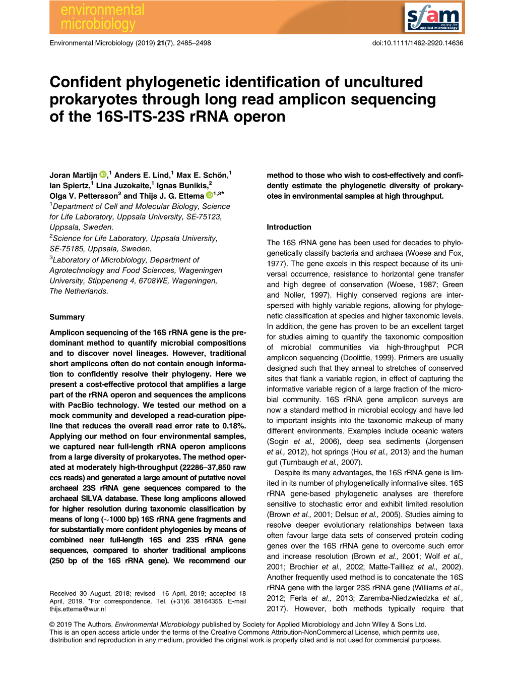 Confident Phylogenetic Identification of Uncultured Prokaryotes Through