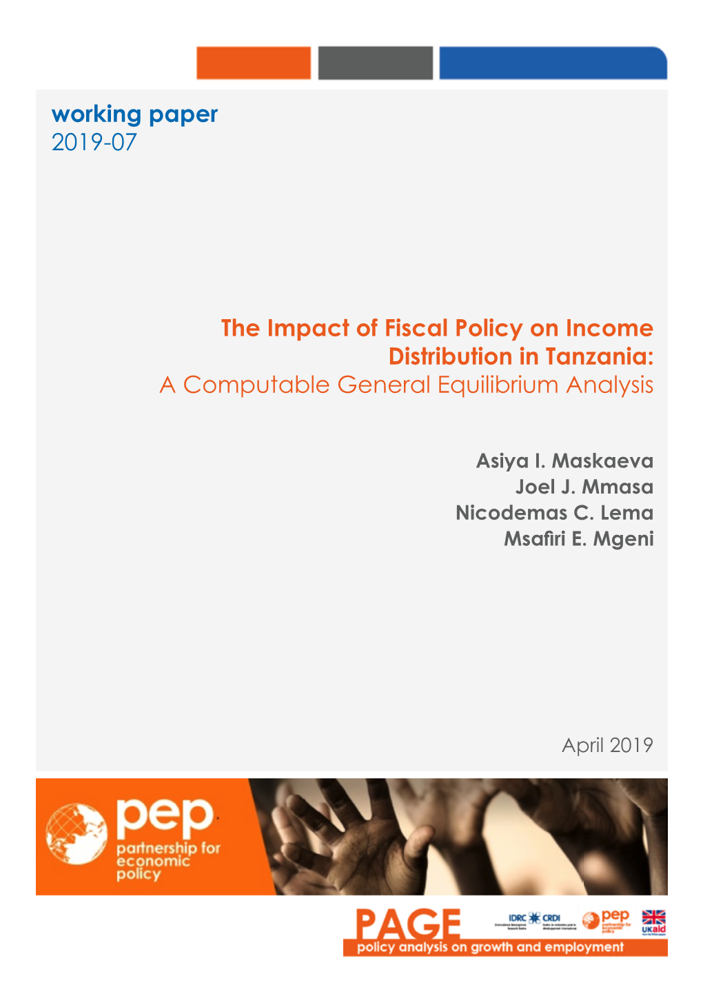 The Impact of Fiscal Policy on Income Distribution in Tanzania: a Computable General Equilibrium Analysis