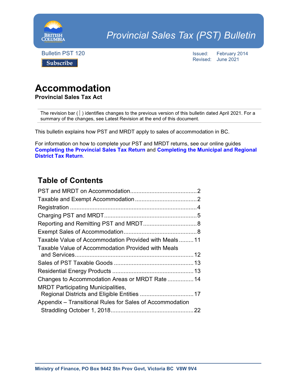 Bulletin PST 120 Issued: February 2014 Revised: June 2021