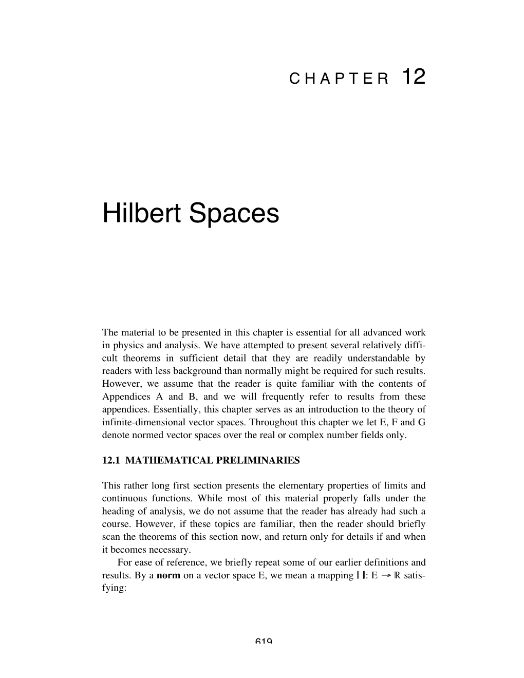 Hilbert Spaces