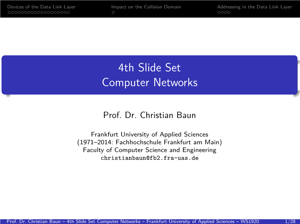 4Th Slide Set Computer Networks