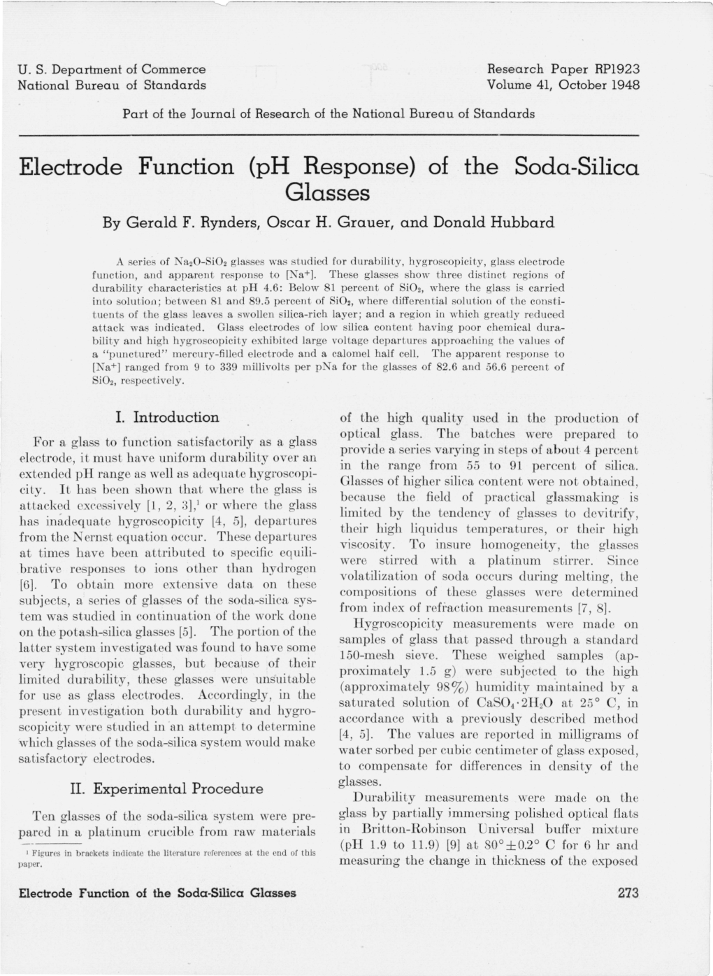 Of the Soda-Silica Glasses by Gerald F