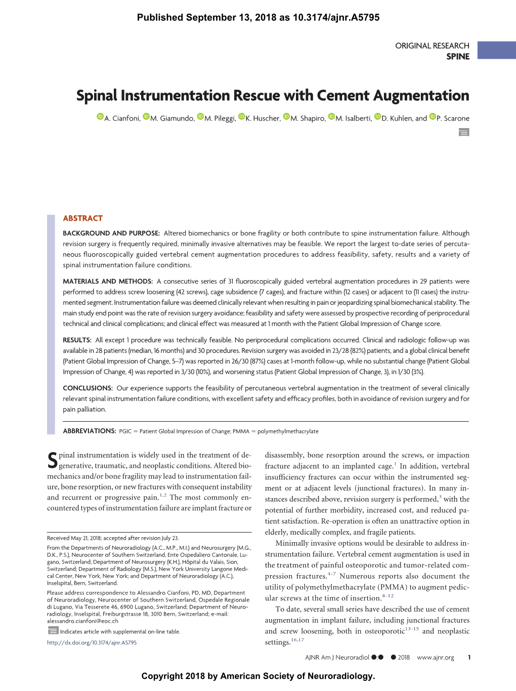 Spinal Instrumentation Rescue with Cement Augmentation