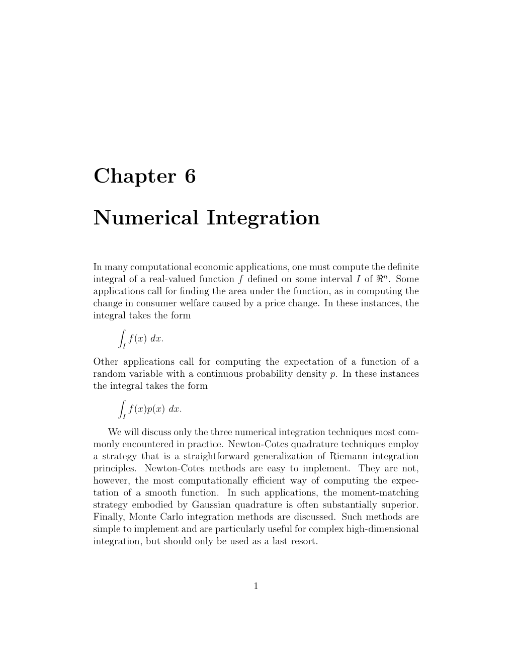 Chapter 6 Numerical Integration