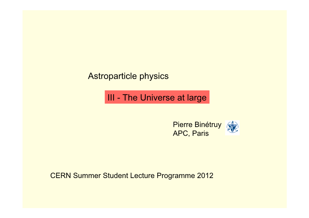 Astroparticle Physics