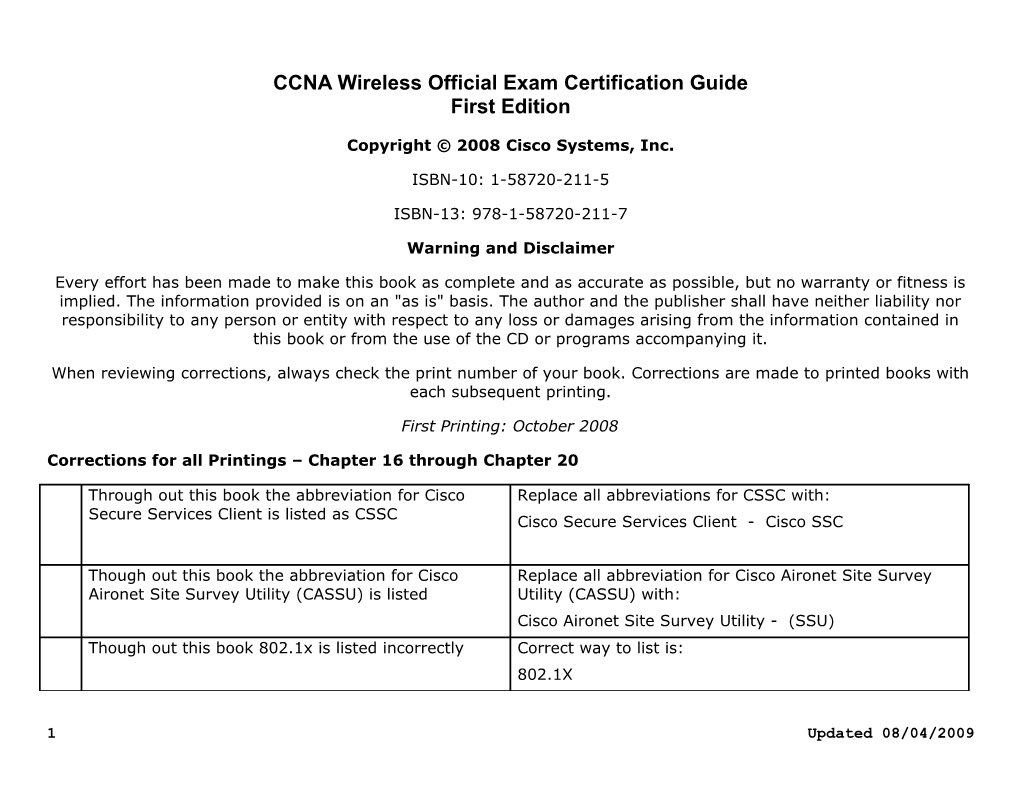 CCNA Wireless Official Exam Certification Guide