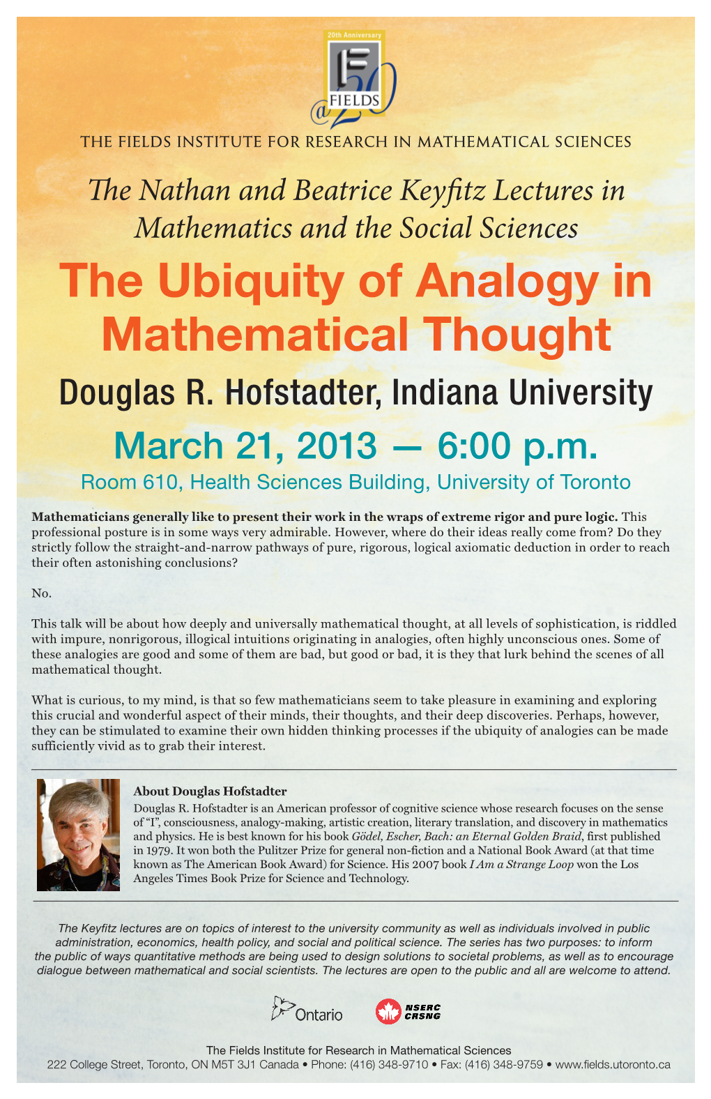 The Ubiquity of Analogy in Mathematical Thought Douglas R