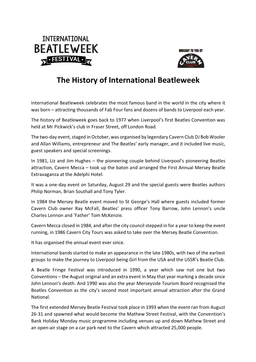 A History of International Beatleweek (PDF)