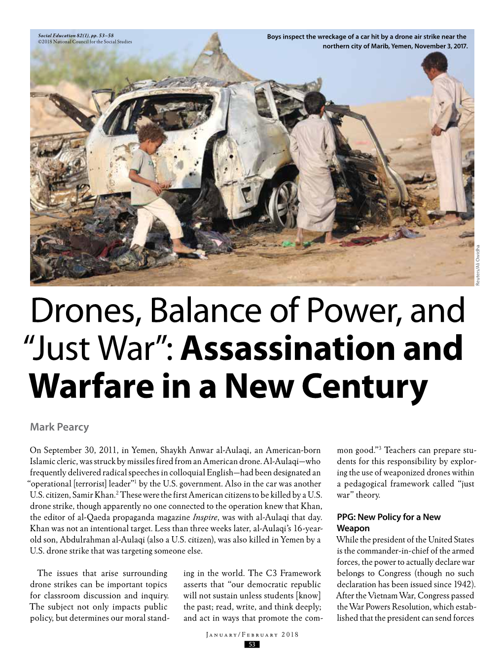 Drones, Balance of Power, and “Just War”: Assassination and Warfare in a New Century