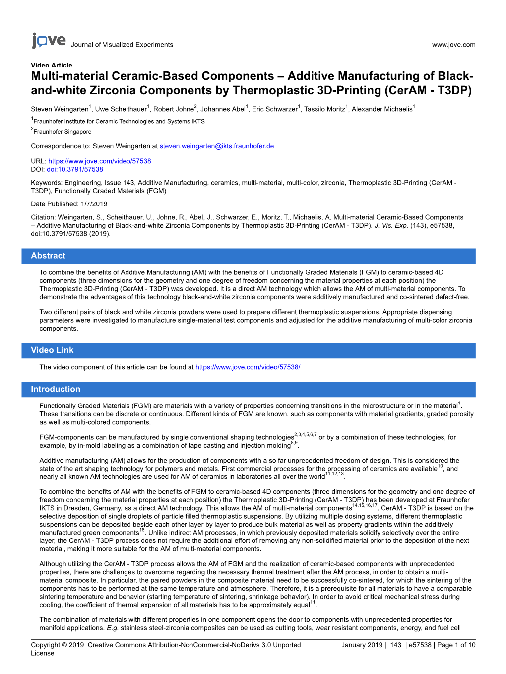 Multi-Material Ceramic-Based Components – Additive Manufacturing of Black- And-White Zirconia Components by Thermoplastic 3D-Printing (Ceram - T3DP)