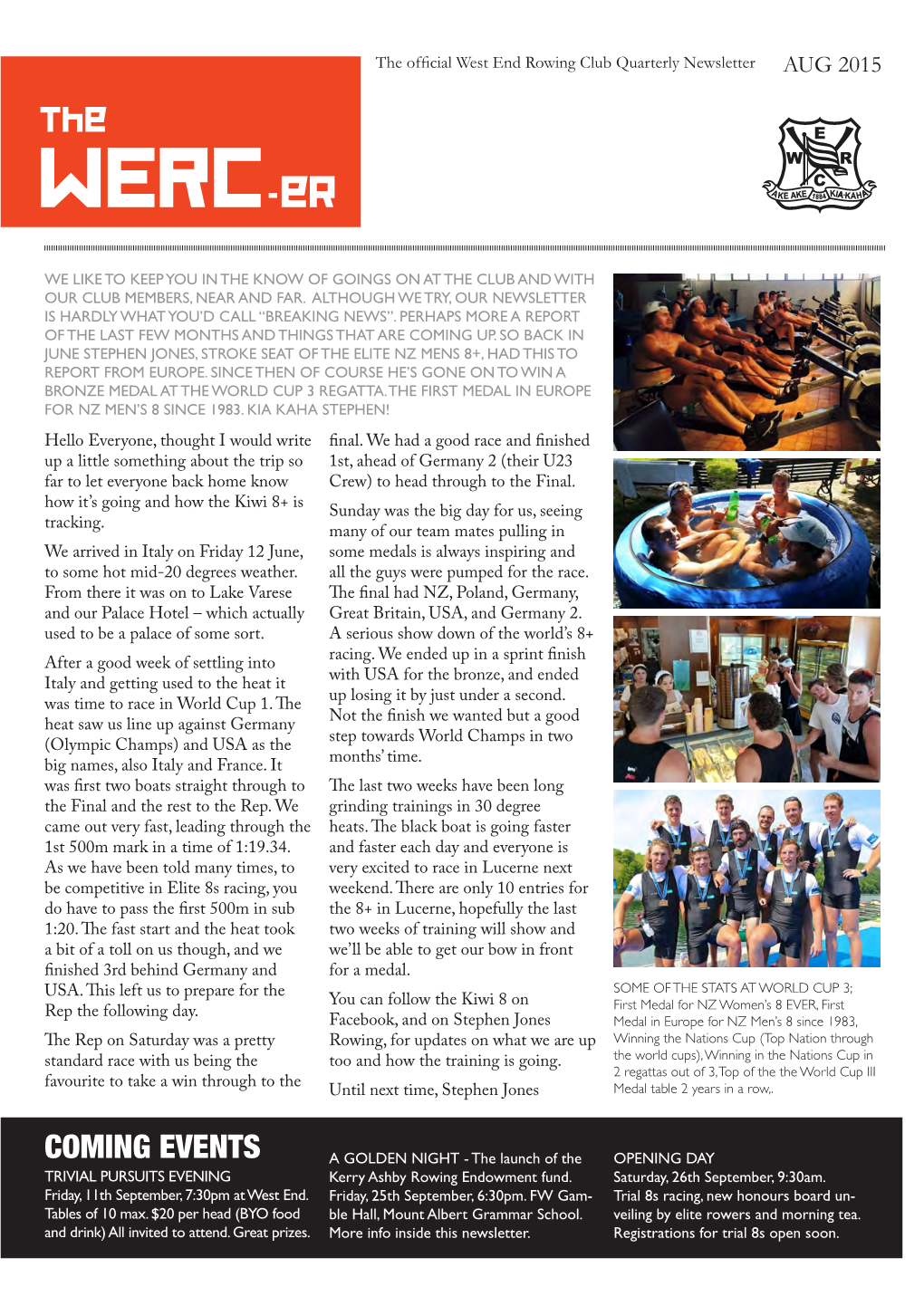 WERC Newsletter – Aug 2015