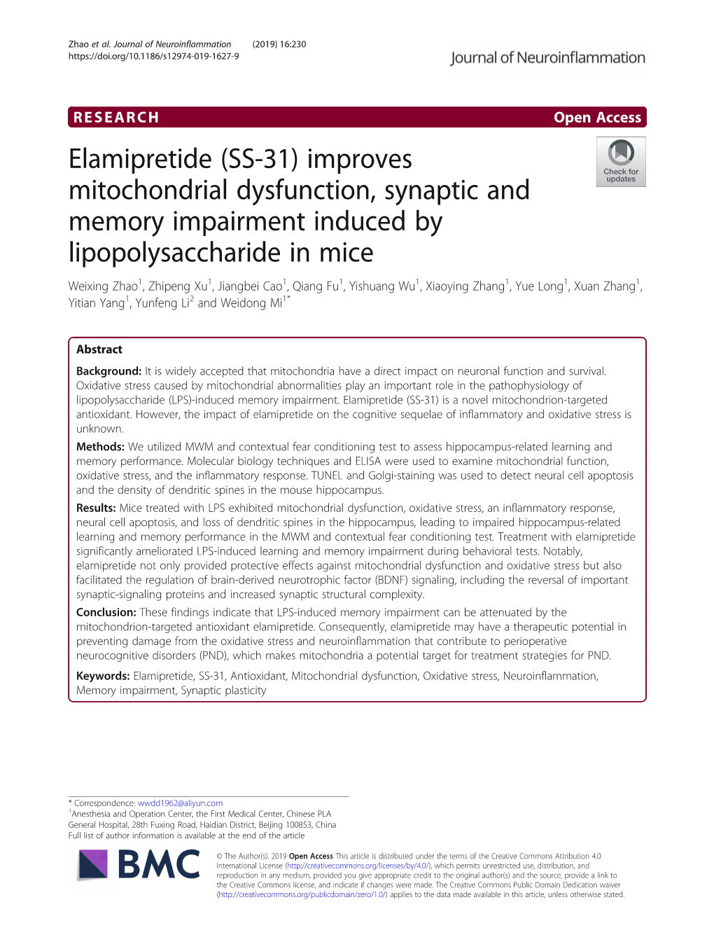 Elamipretide (SS-31)
