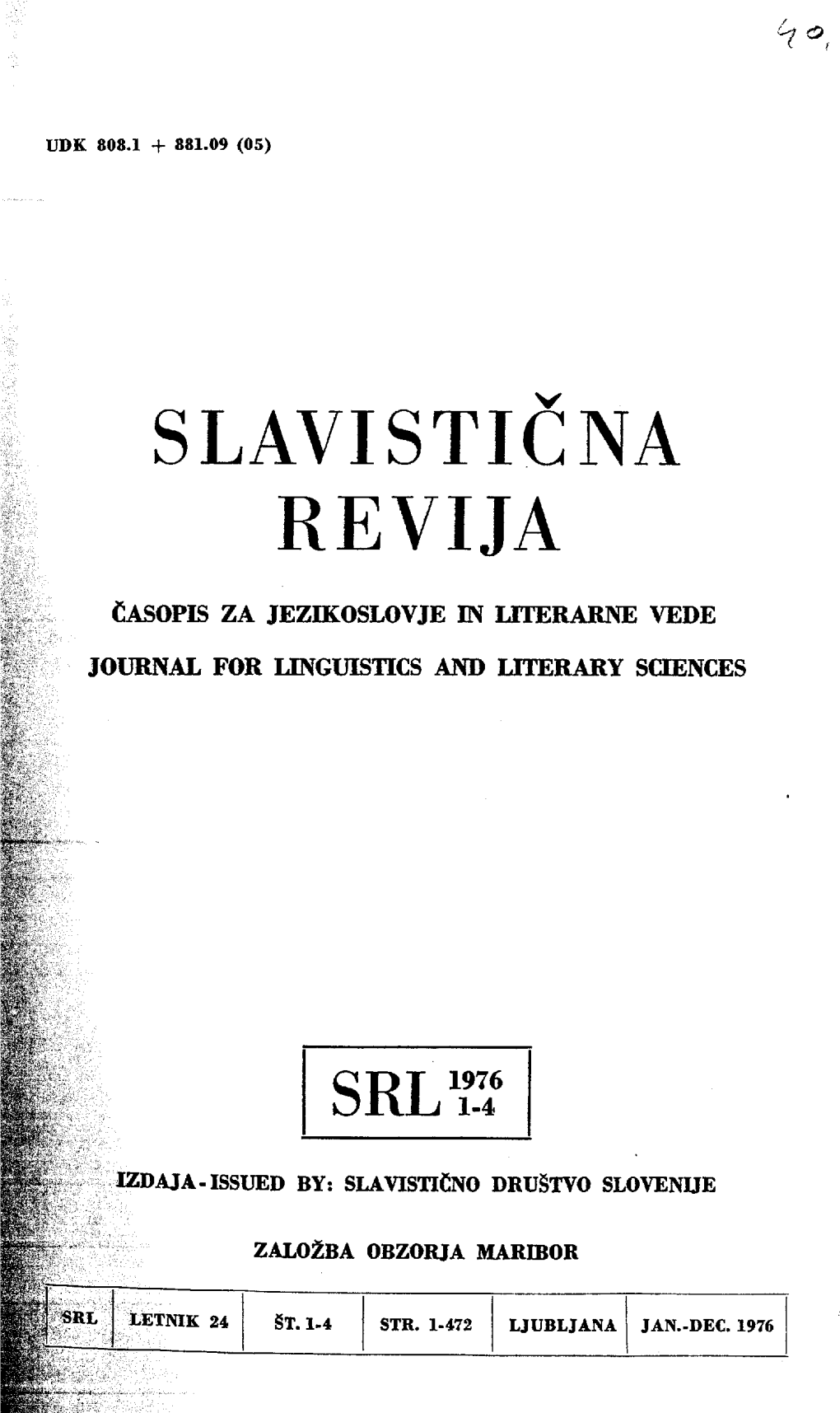 Slavisticna Revija