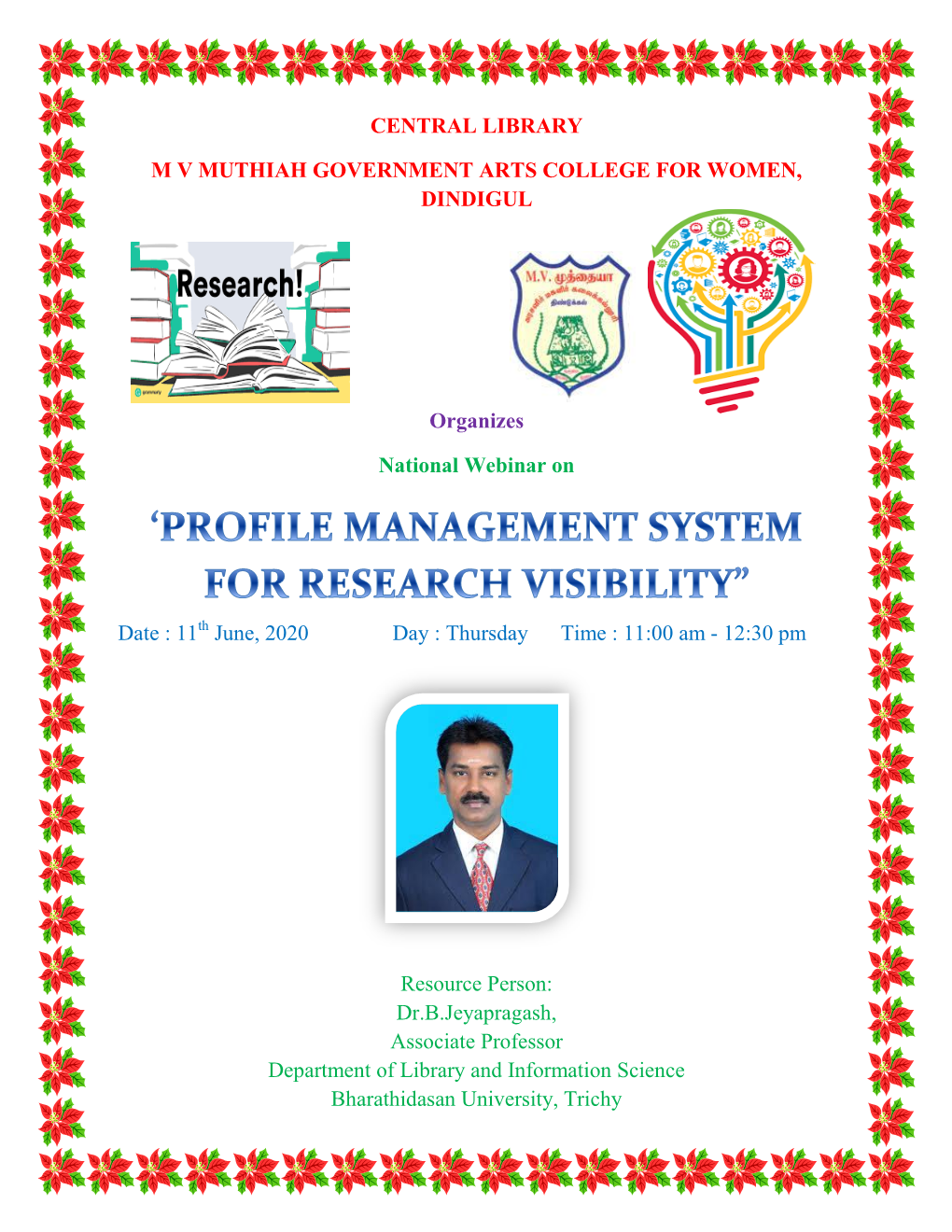 National Webinar on 'Profile Management System for Research