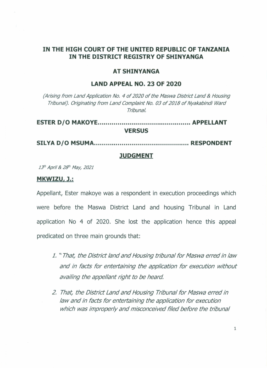 Ester-Makoye-Vs-Silya-Msuma.Pdf