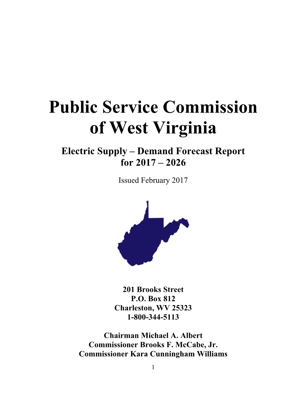 Electric Supply – Demand Forecast Report for 2017 – 2026