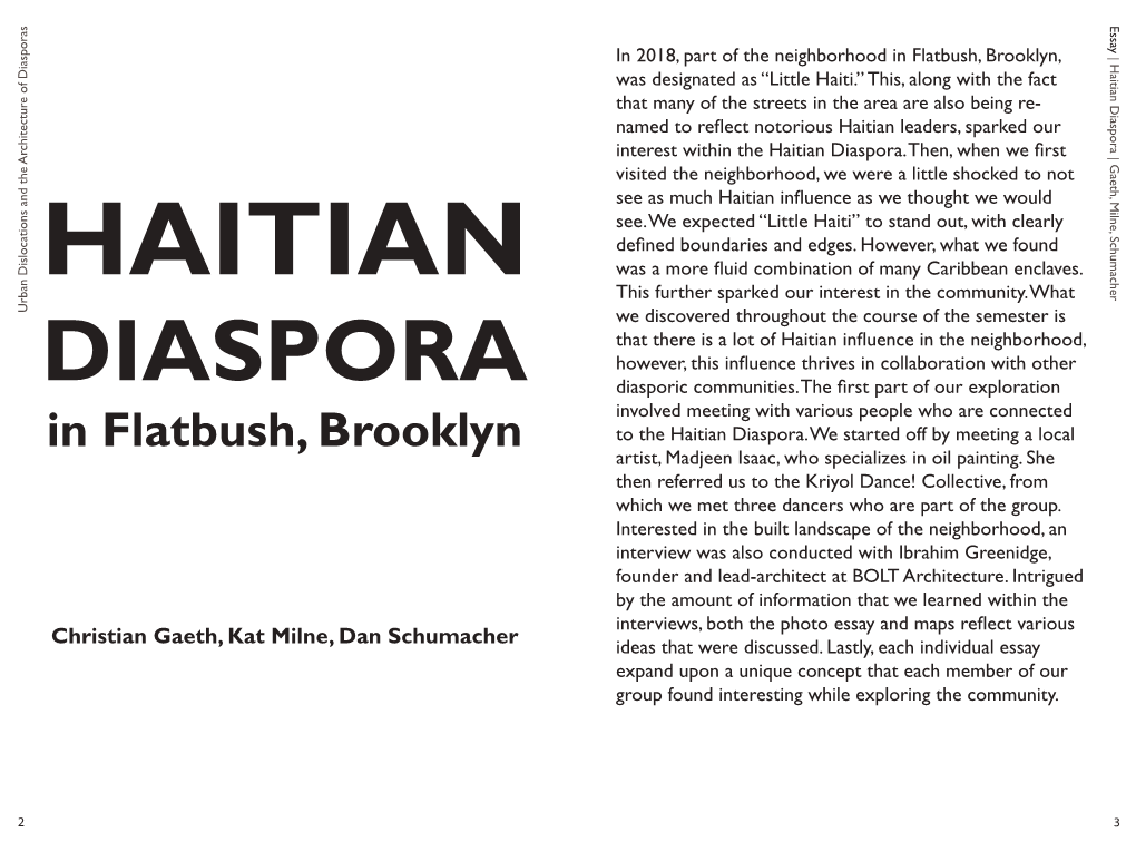 Haitian Diaspora in Flatbush, Brooklyn