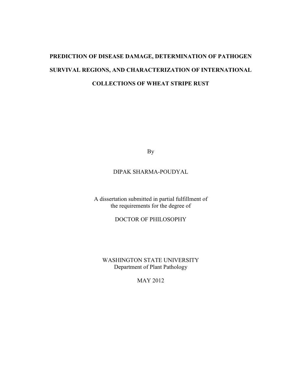 Prediction of Disease Damage, Determination of Pathogen