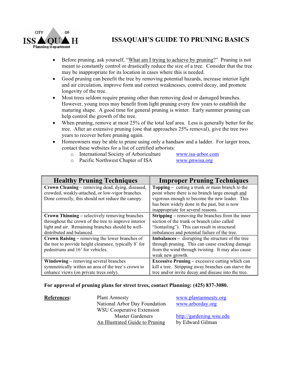 Issaquah's Guide to Pruning Basics