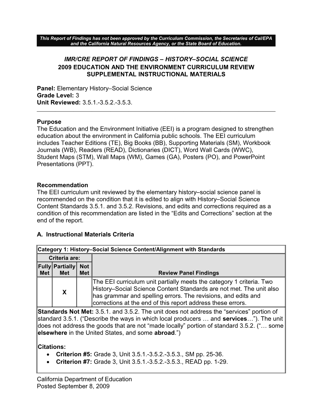 EEI Elementary HSS Unit - Instructional Materials (CA Dept of Education)