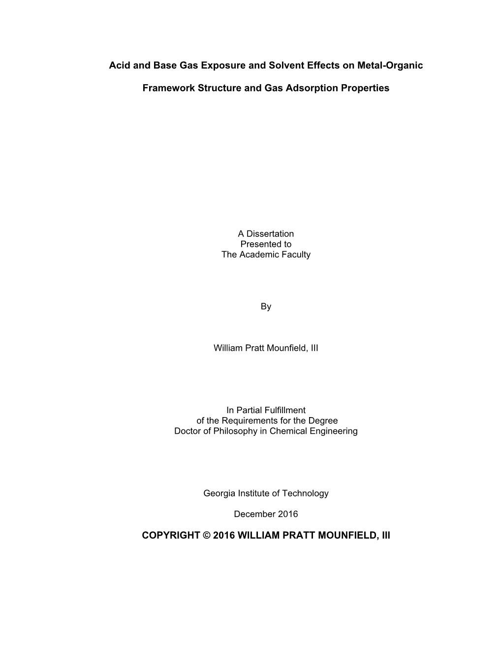 Acid and Base Gas Exposure and Solvent Effects on Metal-Organic