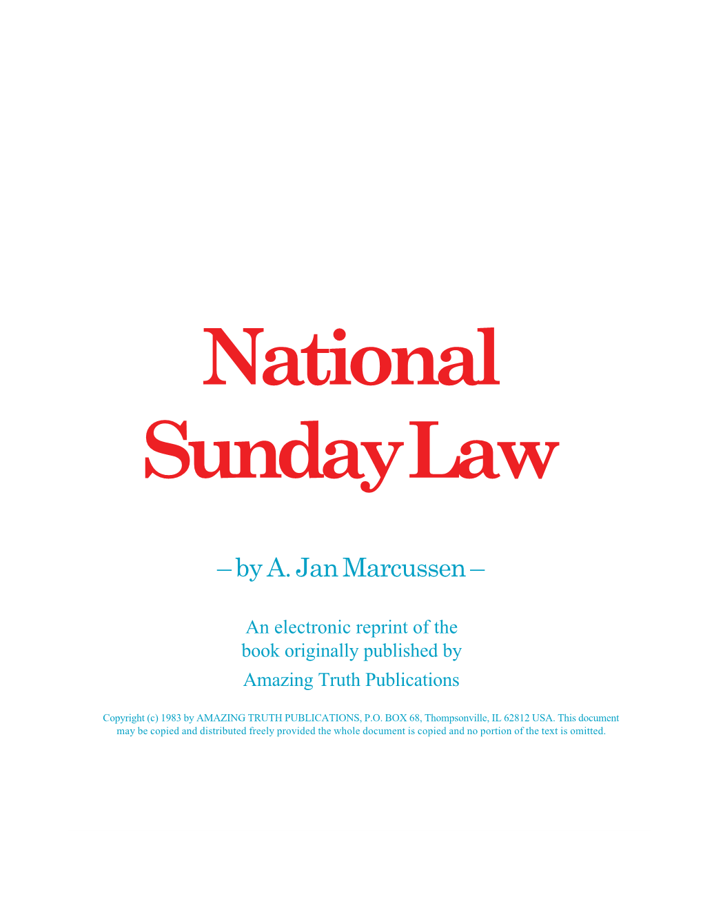 National Sunday Law