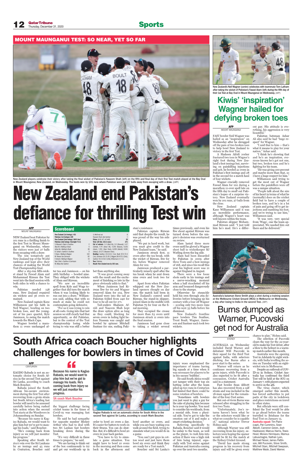 New Zealand End Pakistan's Defiance for Thrilling Test