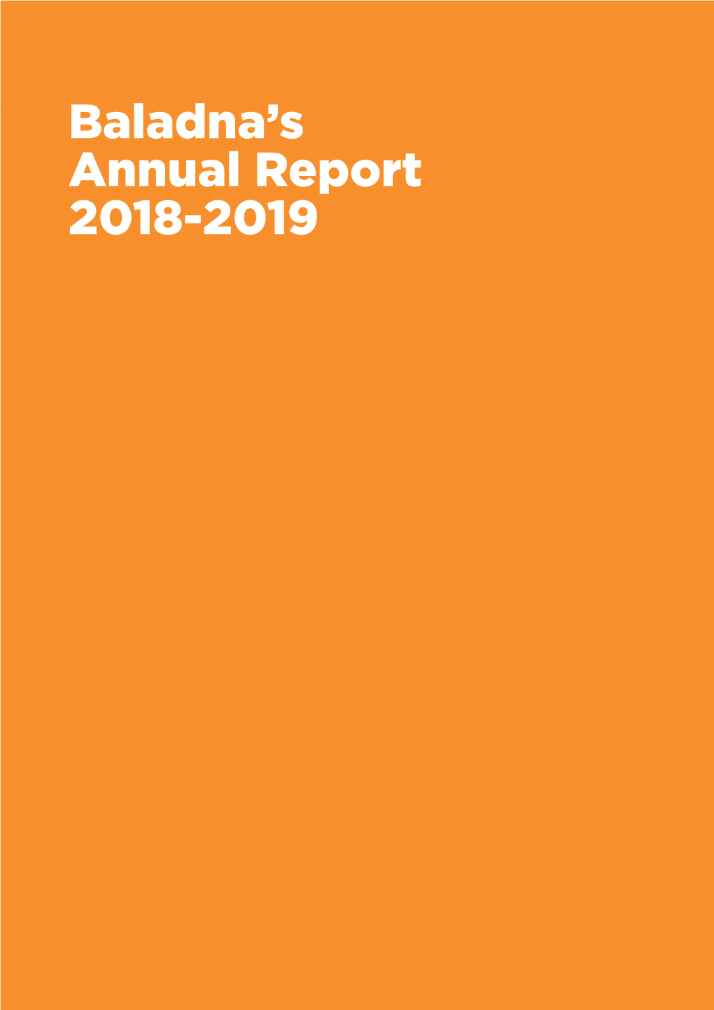 Baladna's Annual Report 2018-2019