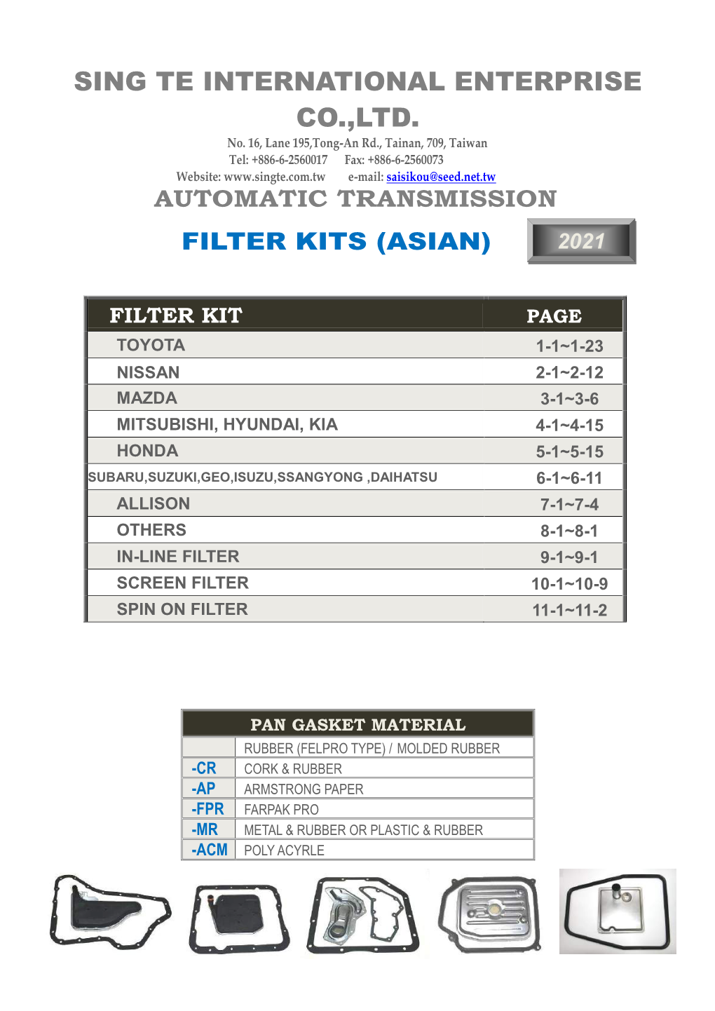 Automatic Transmission Filter Kits (Asian) 2021