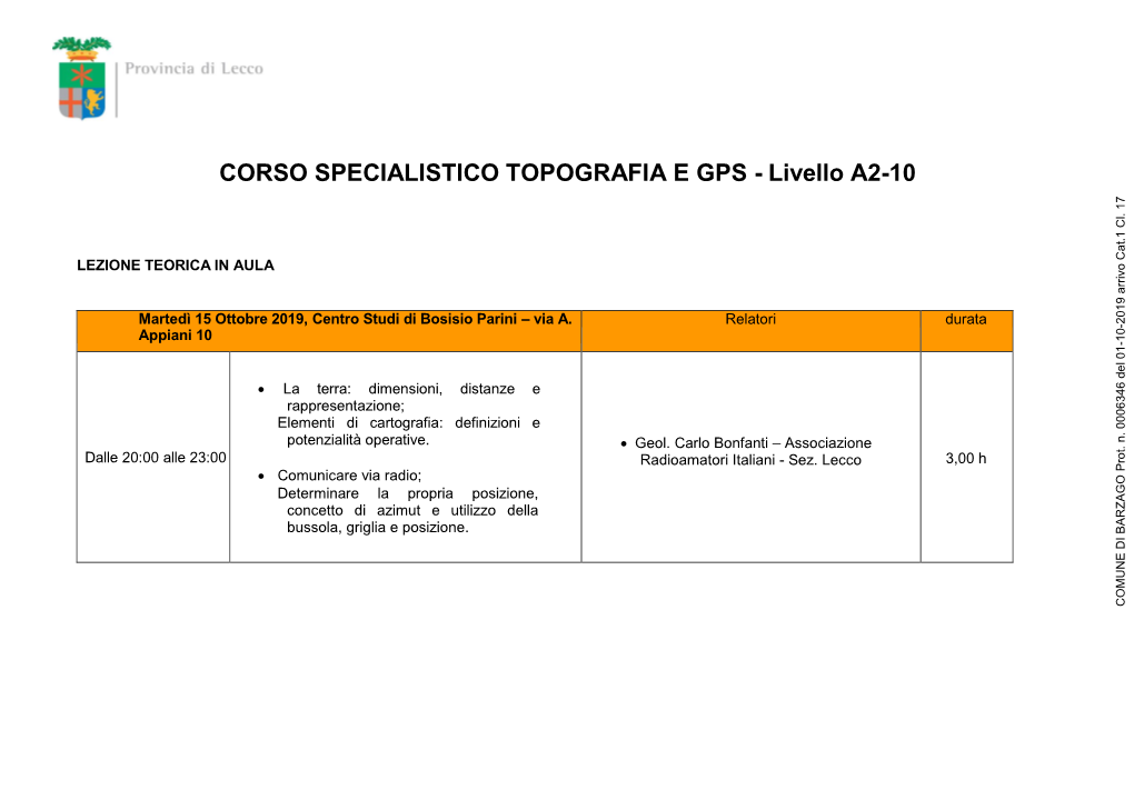 CORSO SPECIALISTICO TOPOGRAFIA E GPS - Livello A2-10