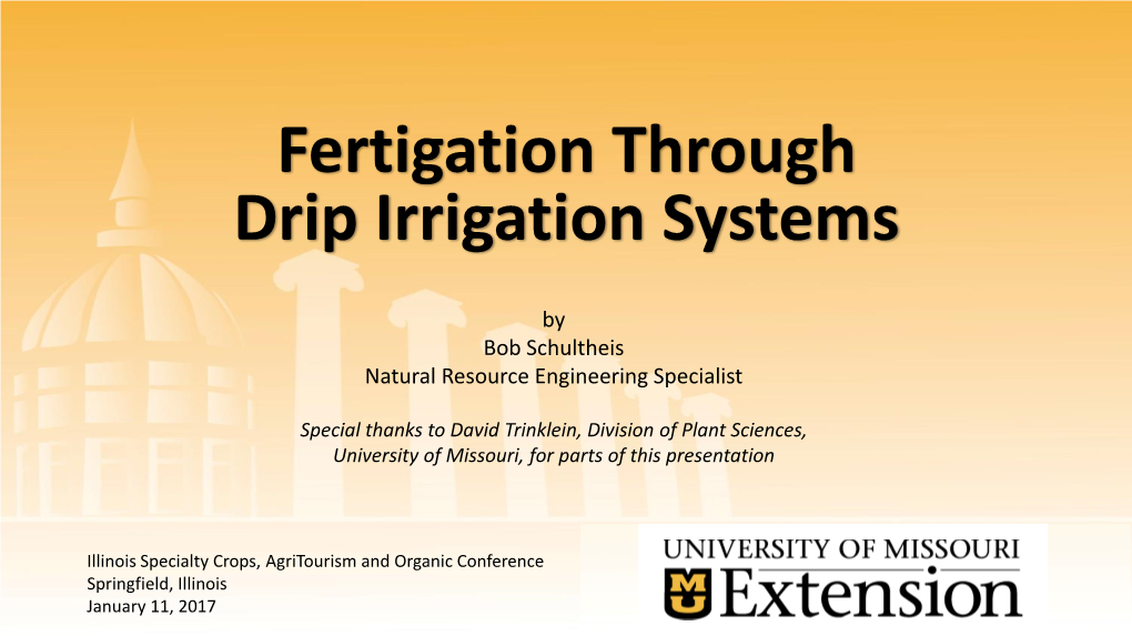 Fertigation Through Drip Irrigation Systems