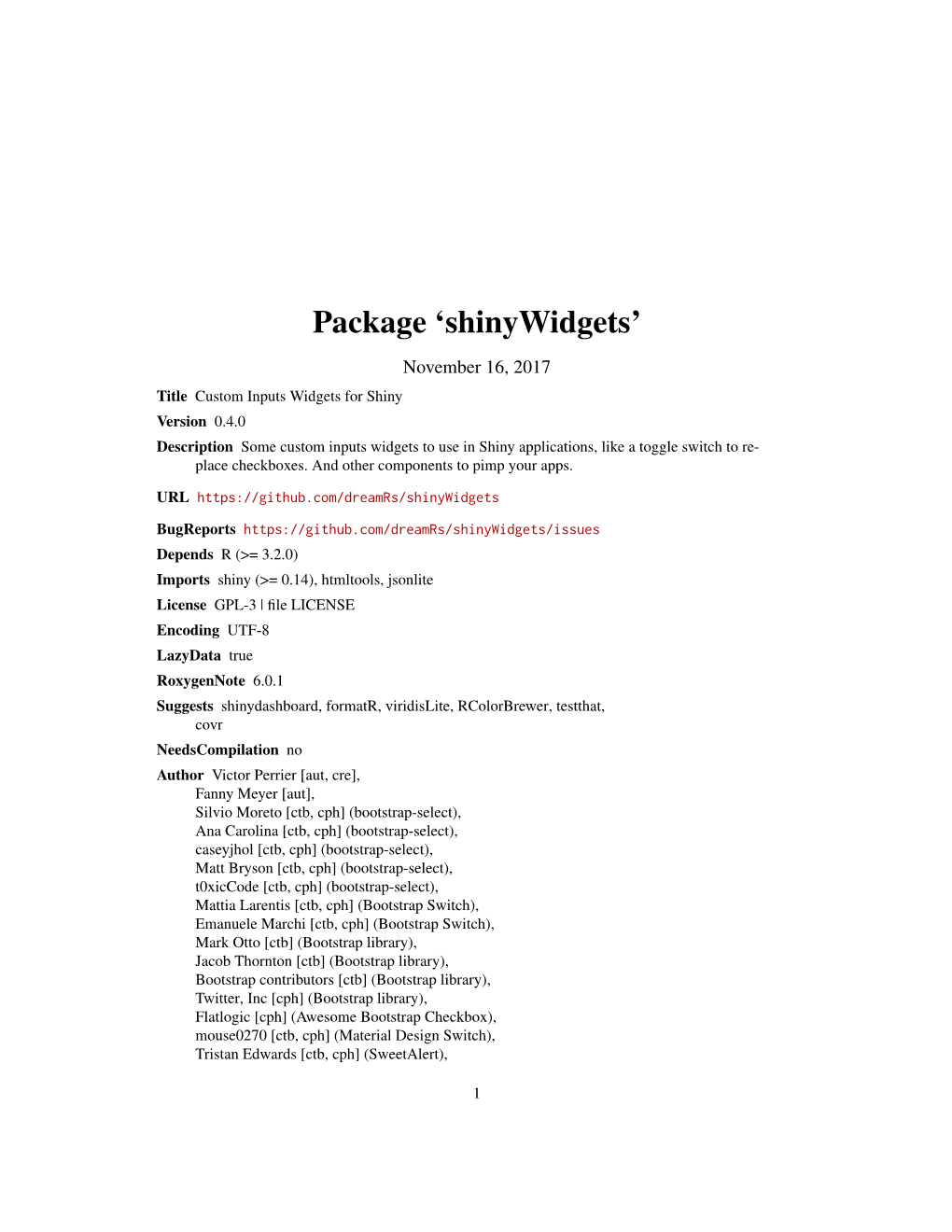 Package 'Shinywidgets'
