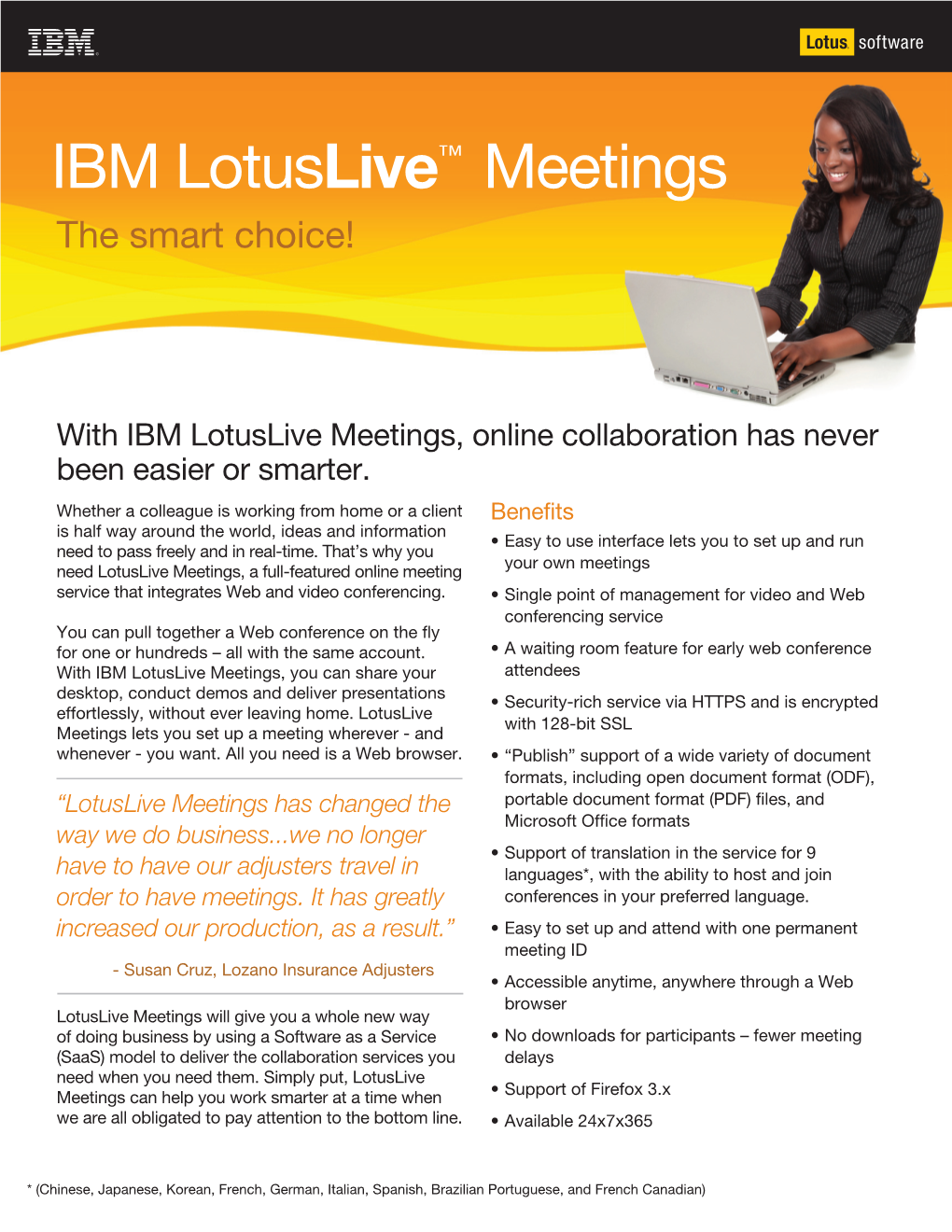 IBM Lotuslive™ Meetings the Smart Choice!
