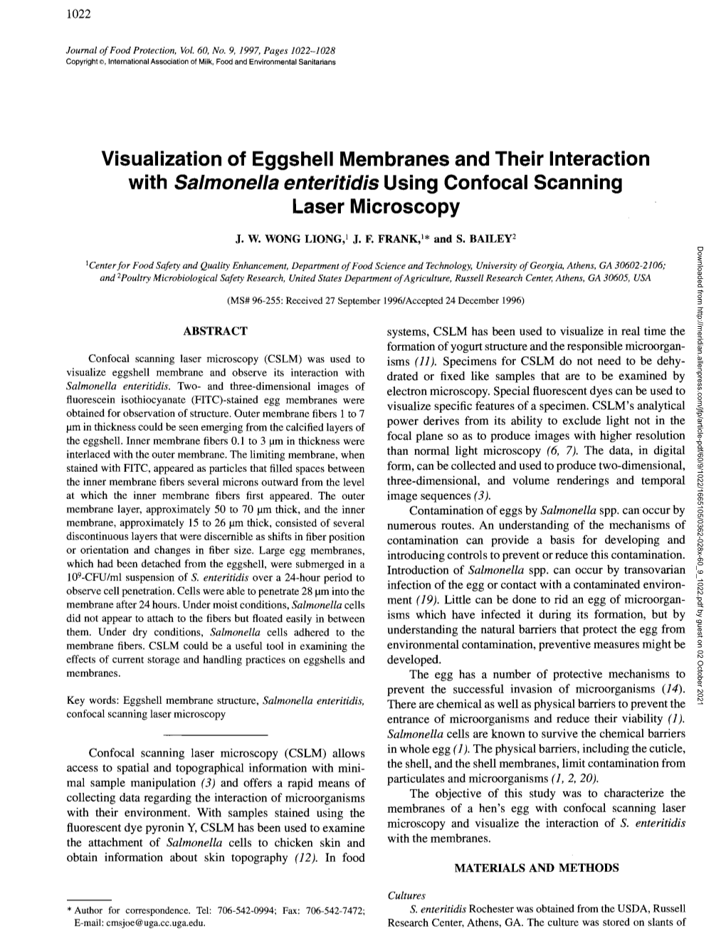 <I>Salmonella Enteritidis</I>