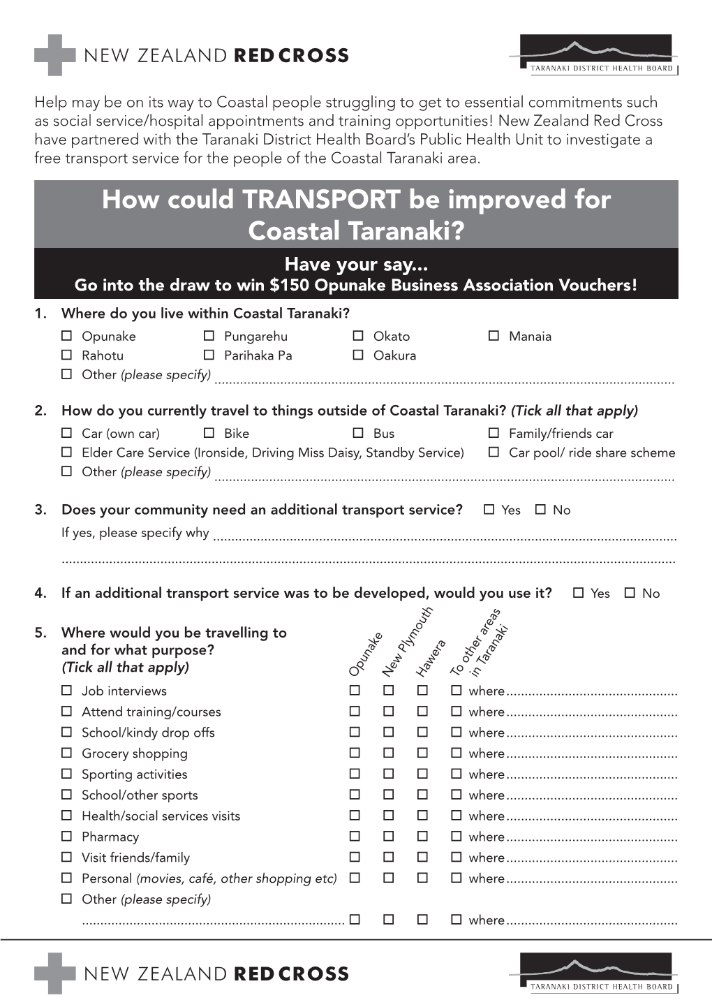 How Could TRANSPORT Be Improved for Coastal Taranaki? Have Your Say