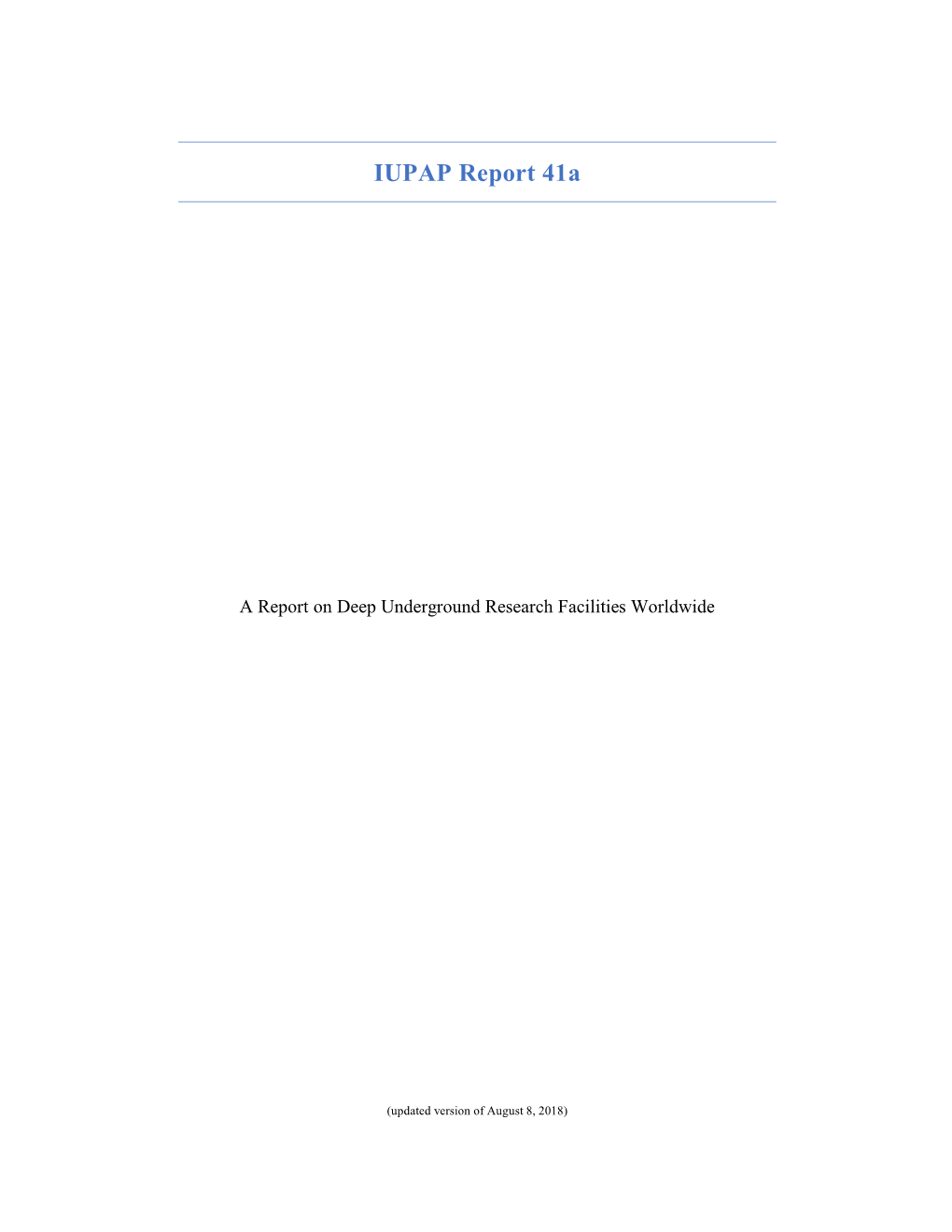 IUPAP Report 41A