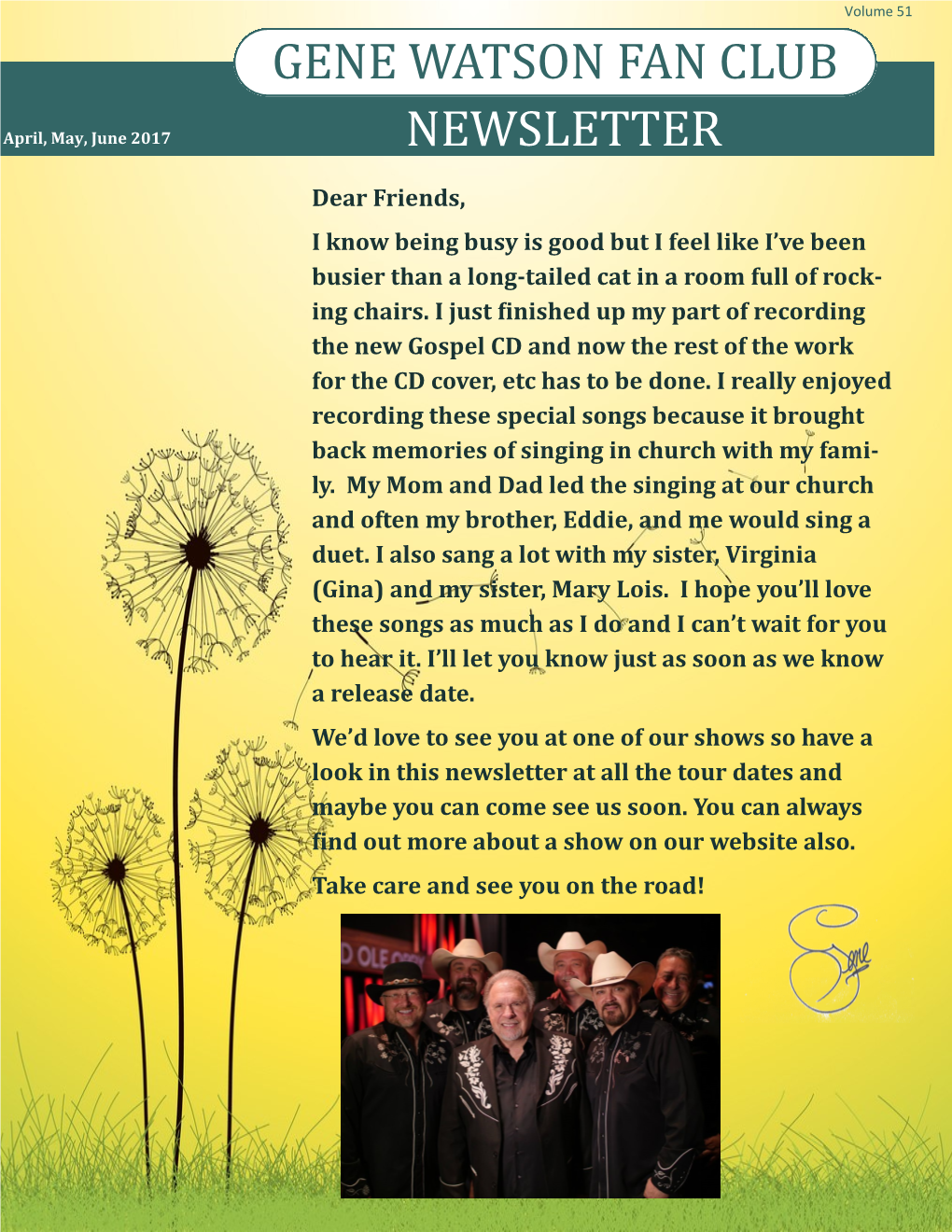 Gene Watson Fan Club Newsletter