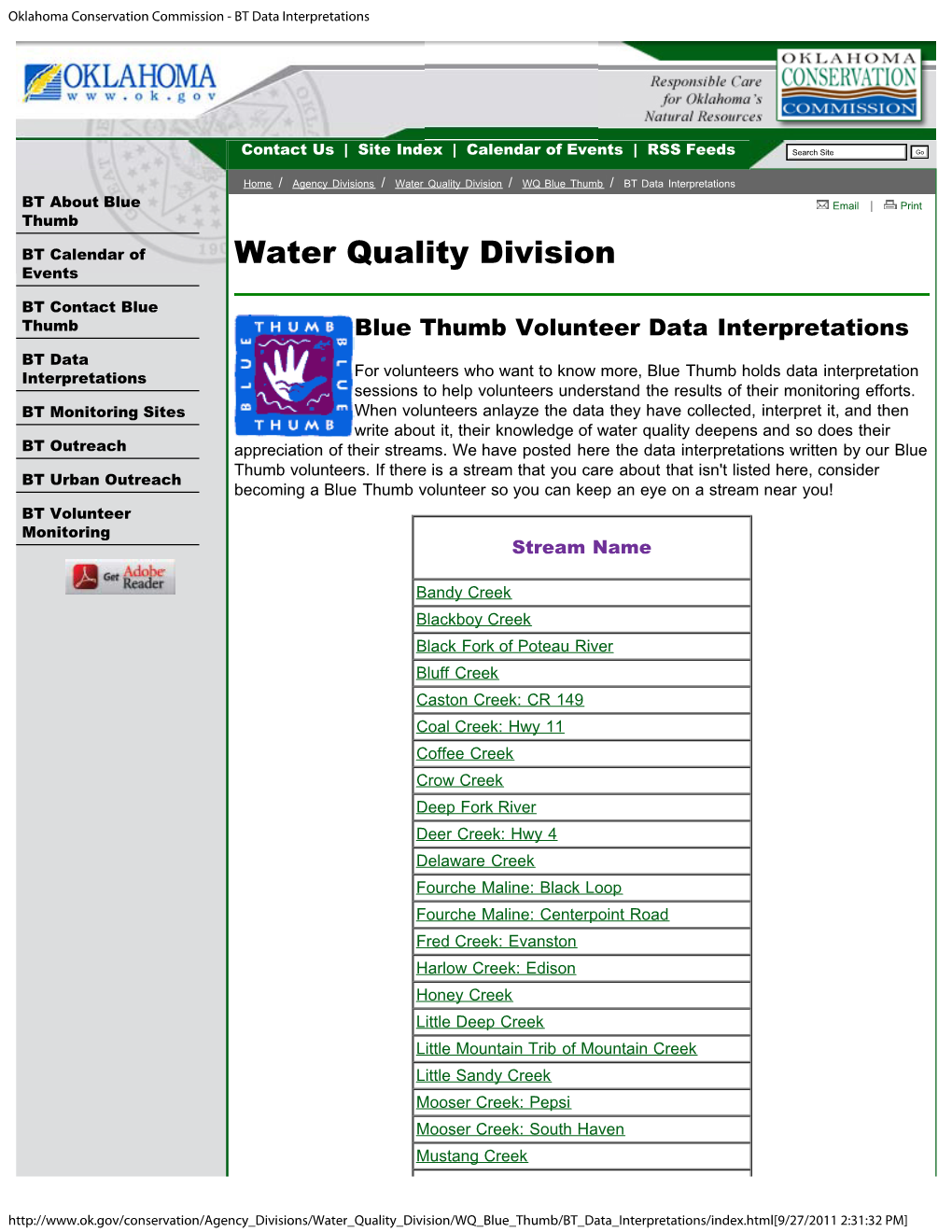 Oklahoma Conservation Commission - BT Data Interpretations