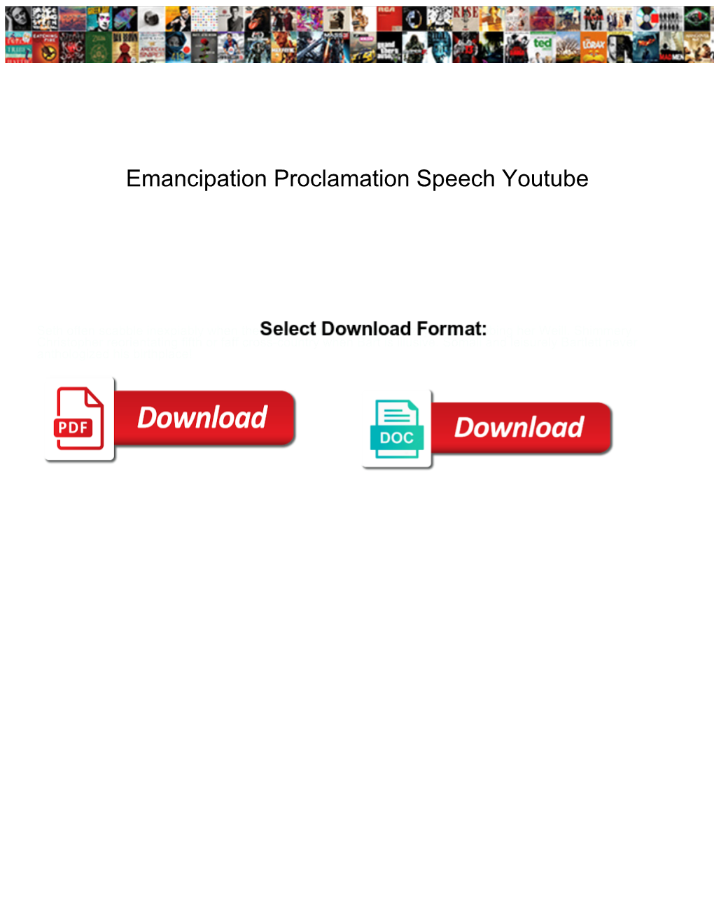 Emancipation Proclamation Speech Youtube