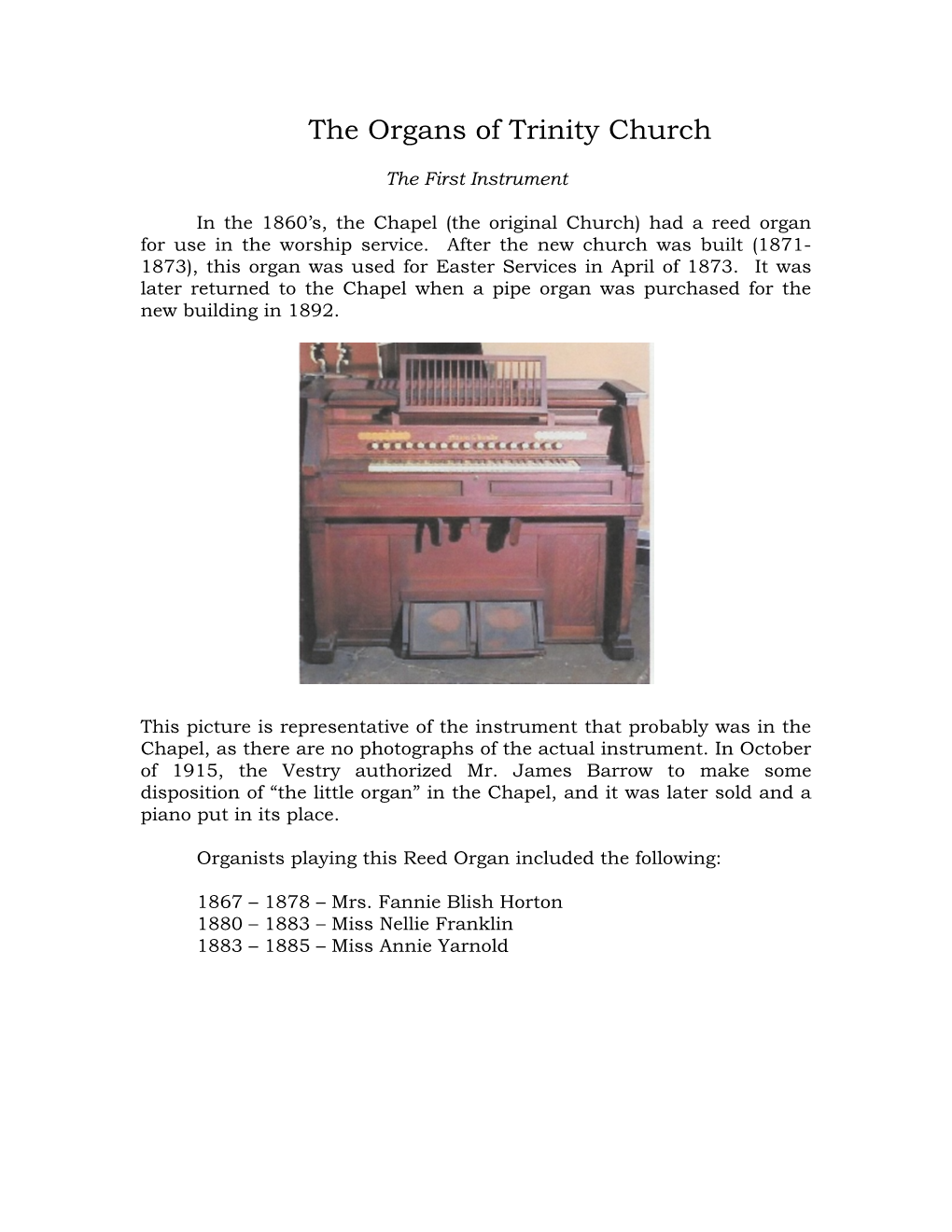 The Organs of Trinity Church (PDF)
