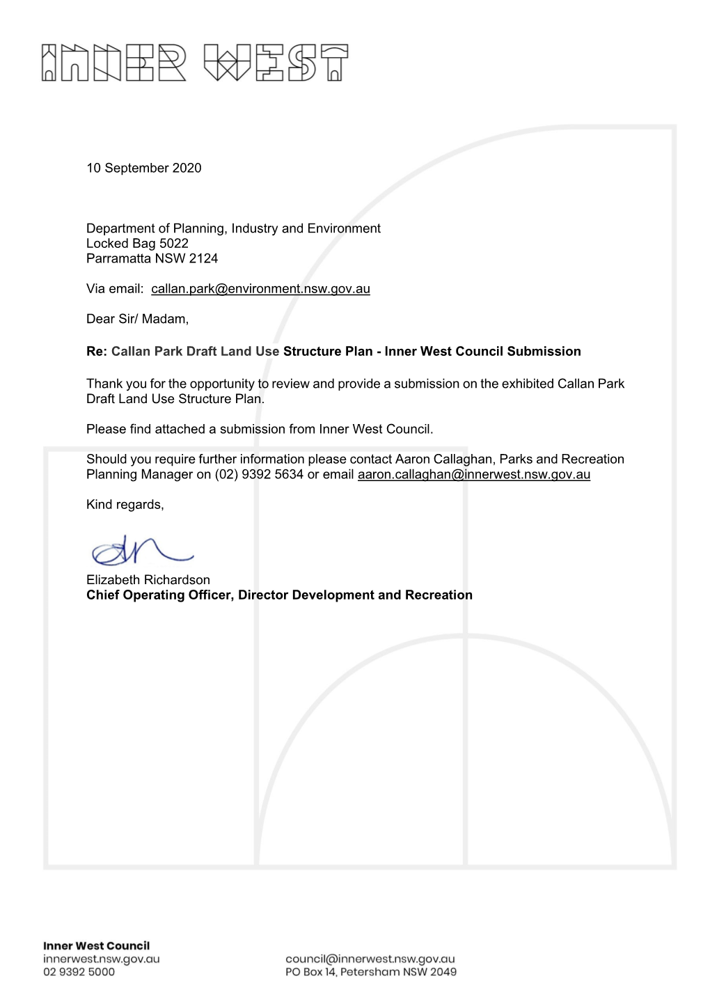 Callan Park Draft Land Use Structure Plan - Inner West Council Submission