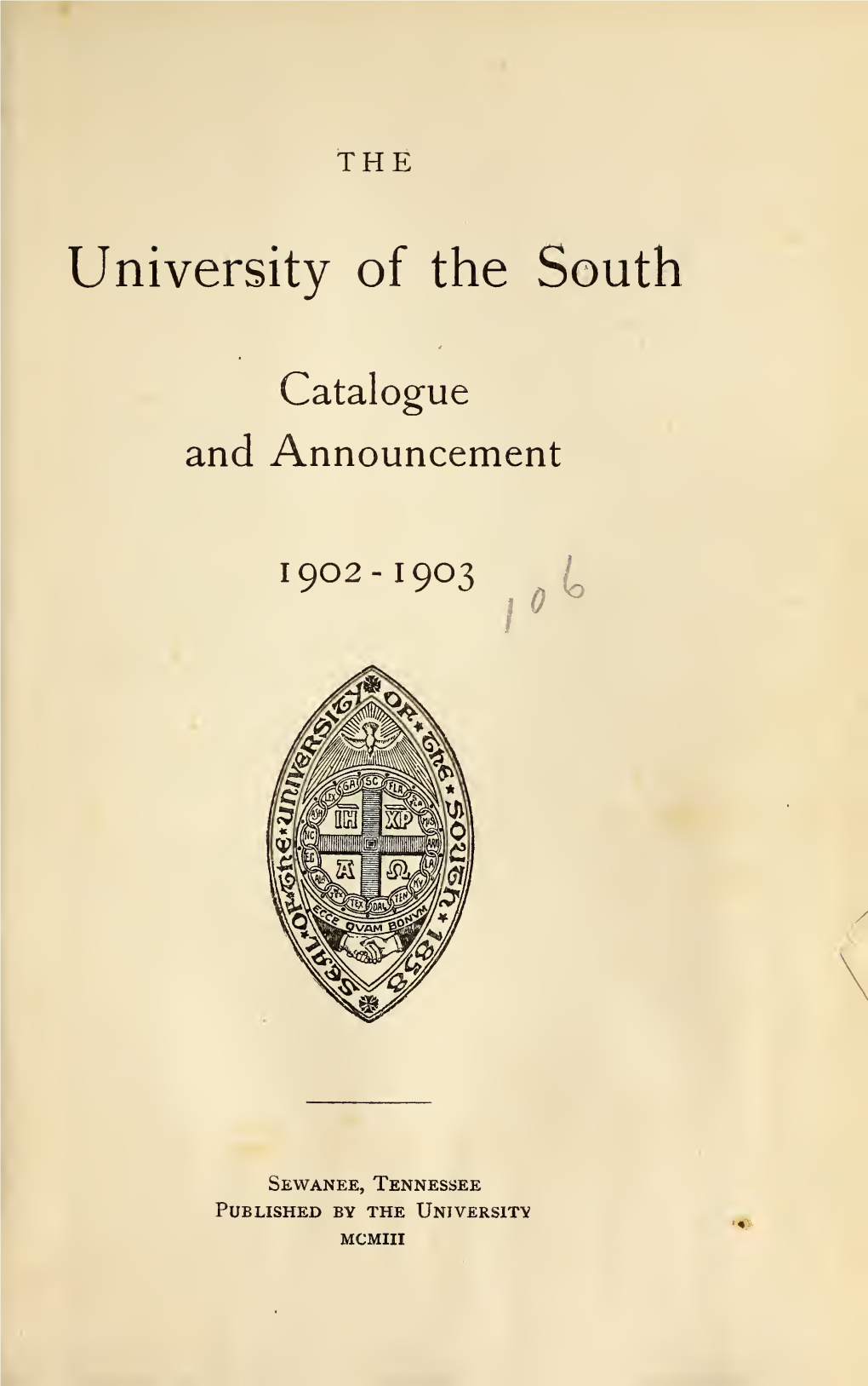 College of Arts and Sciences Catalog and Announcements, 1902-1906