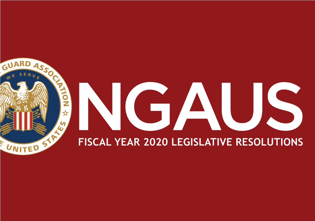 Fiscal Year 2020 Legislative Resolutions 2 Legislative Resolutions