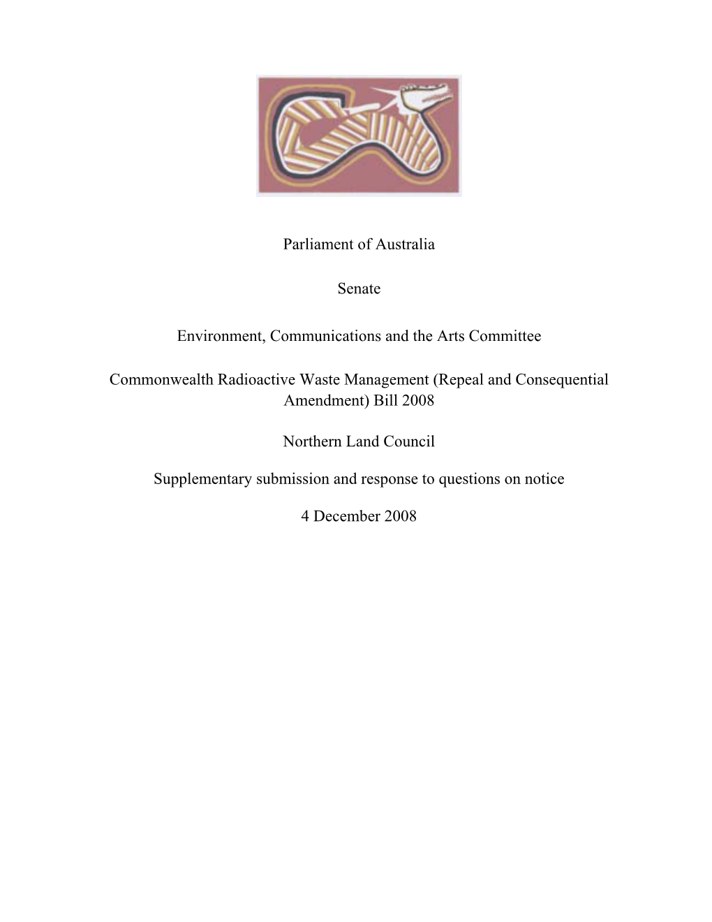 Submission: Inquiry Into the Commonwealth Radioactive Waste Management