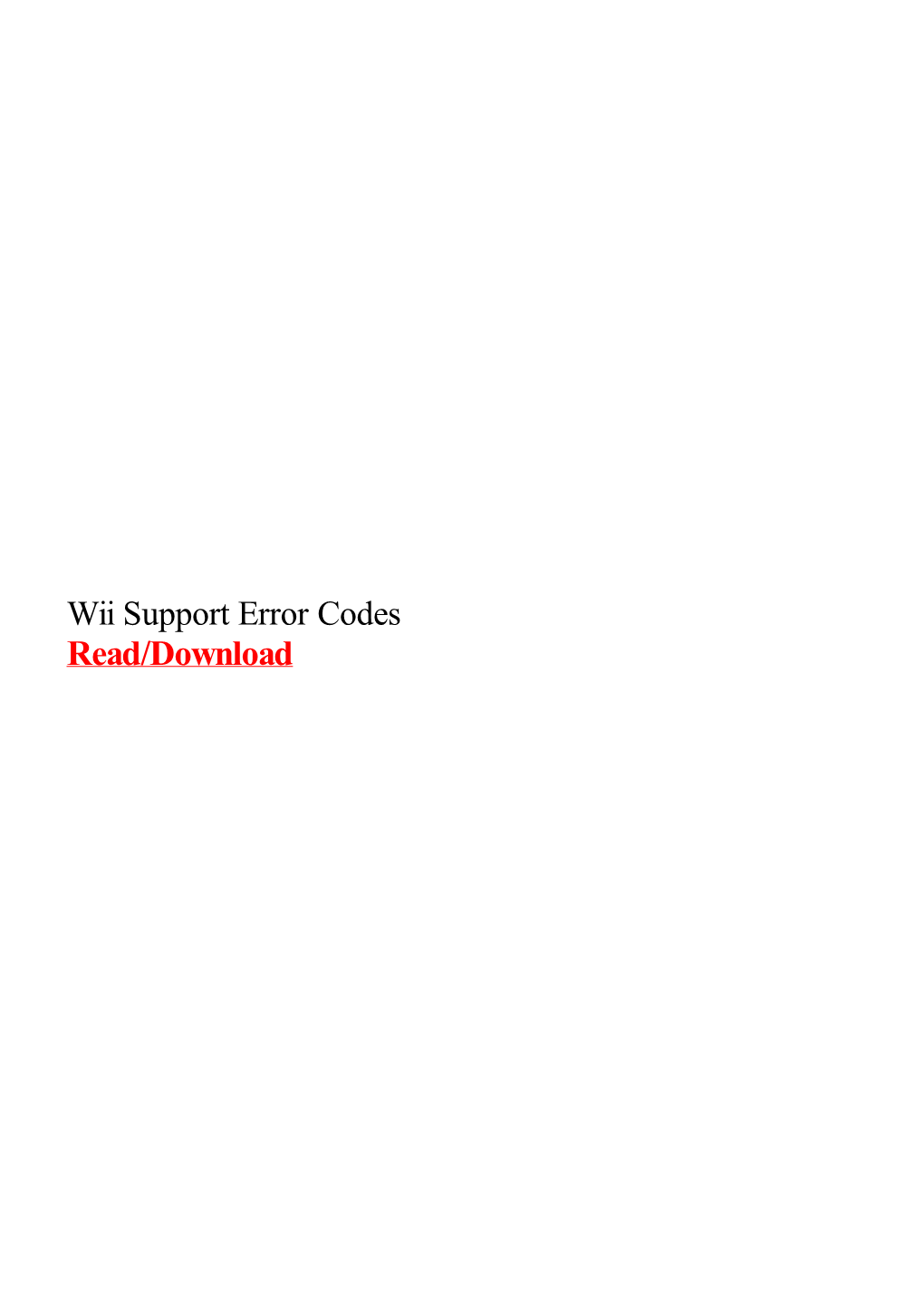 Wii Support Error Codes.Pdf