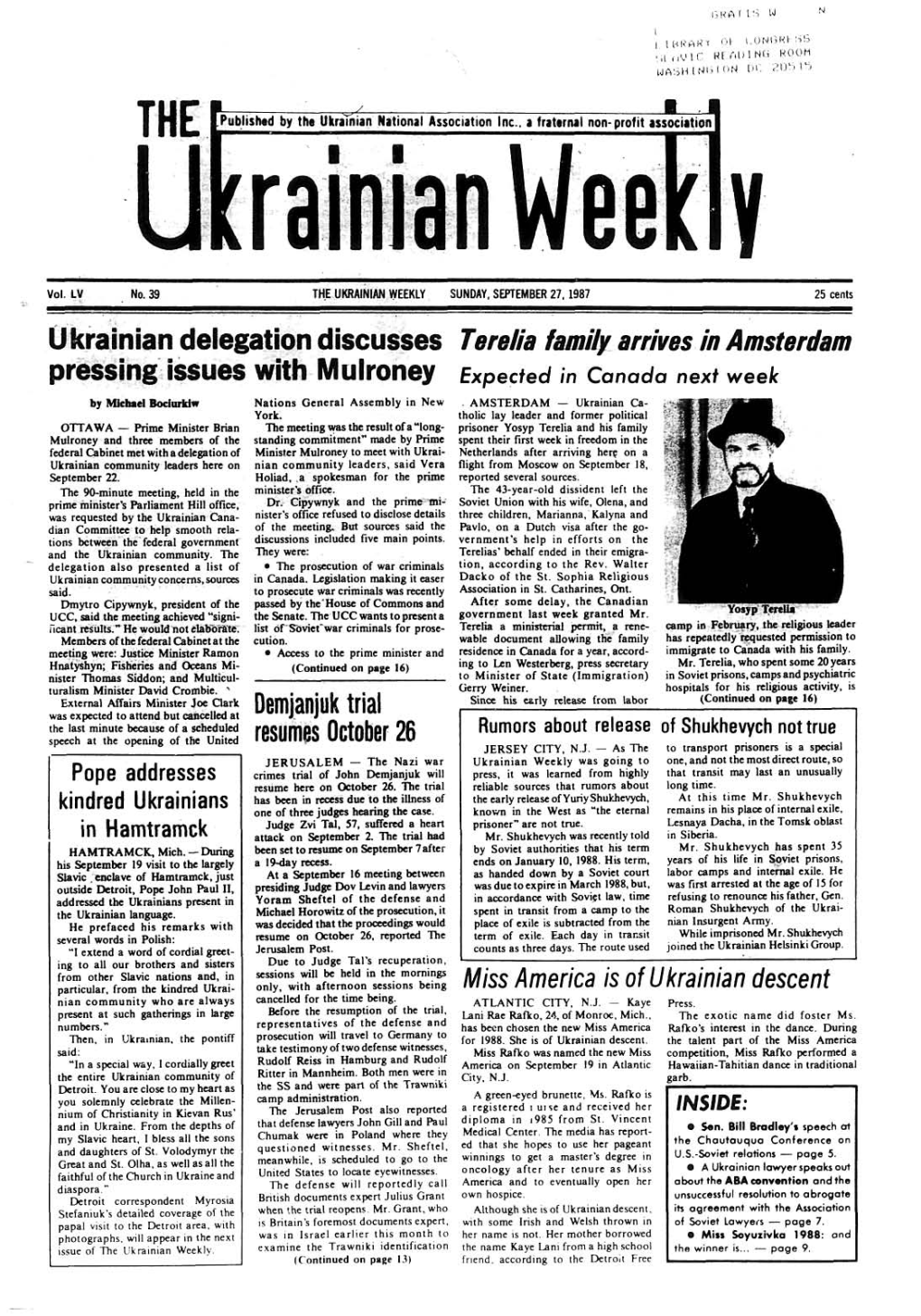 The Ukrainian Weekly 1987