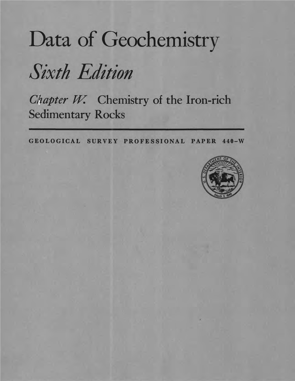 Data of Geochemistry